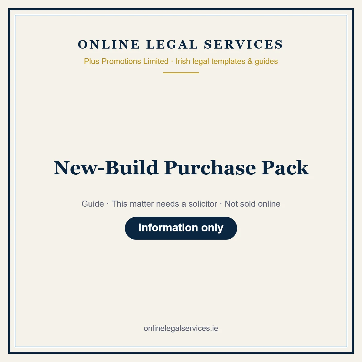 New-Build Purchase Pack – guide