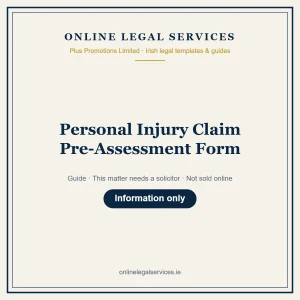 Personal Injury Claim Pre-Assessment Form – guide