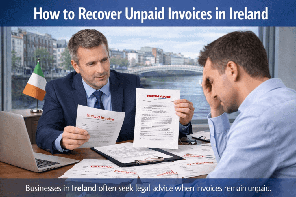 Learn how businesses in Ireland can recover unpaid invoices and resolve payment disputes with legal guidance from experienced solicitors.
