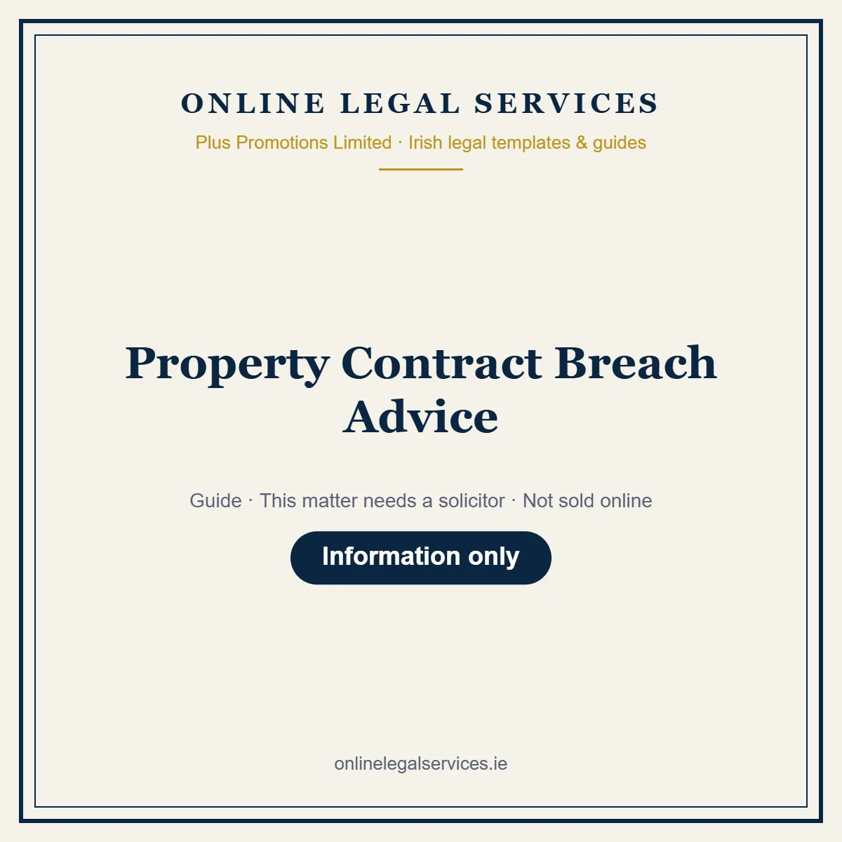 Property Contract Breach Advice – guide