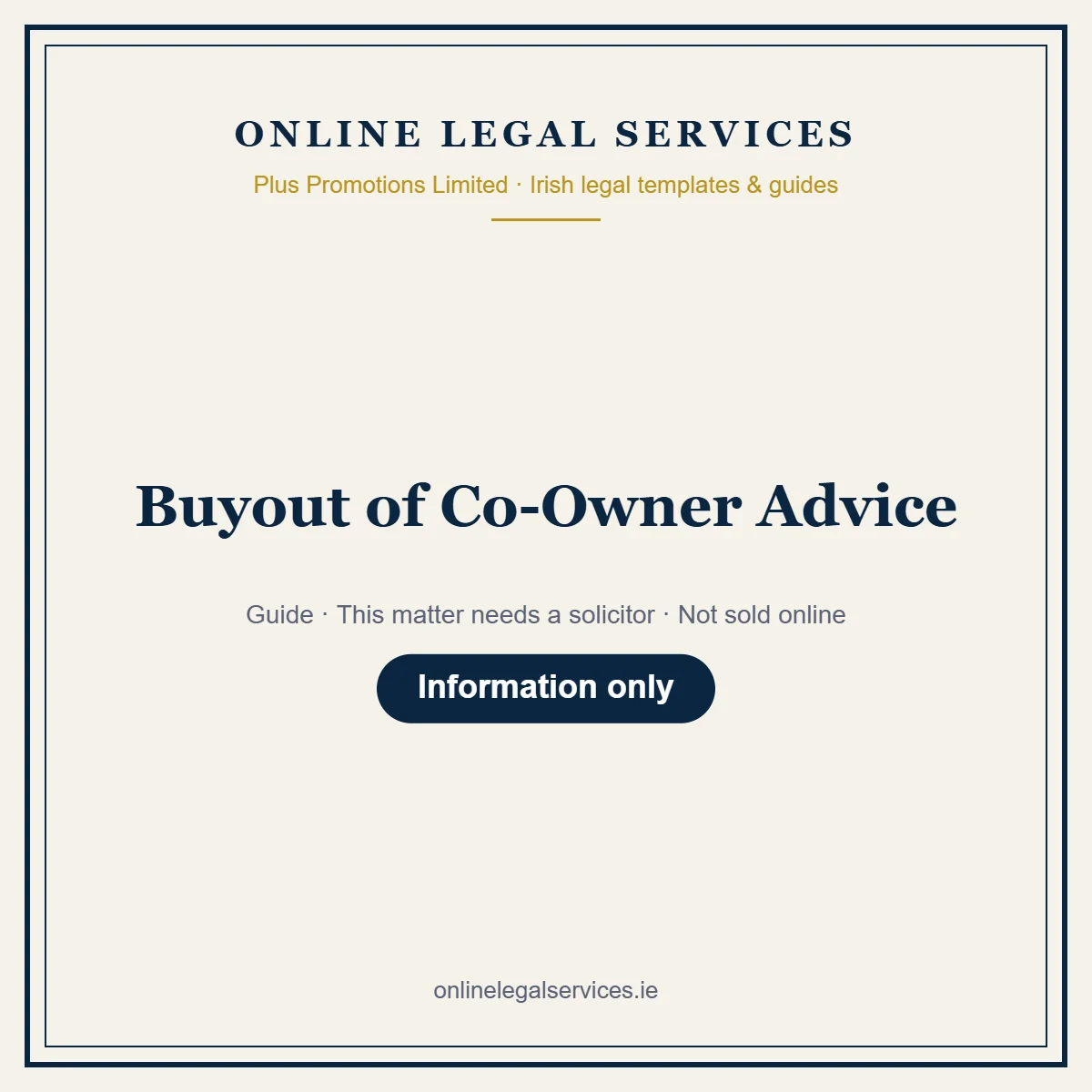 Buyout of Co-Owner Advice — Guide – guide