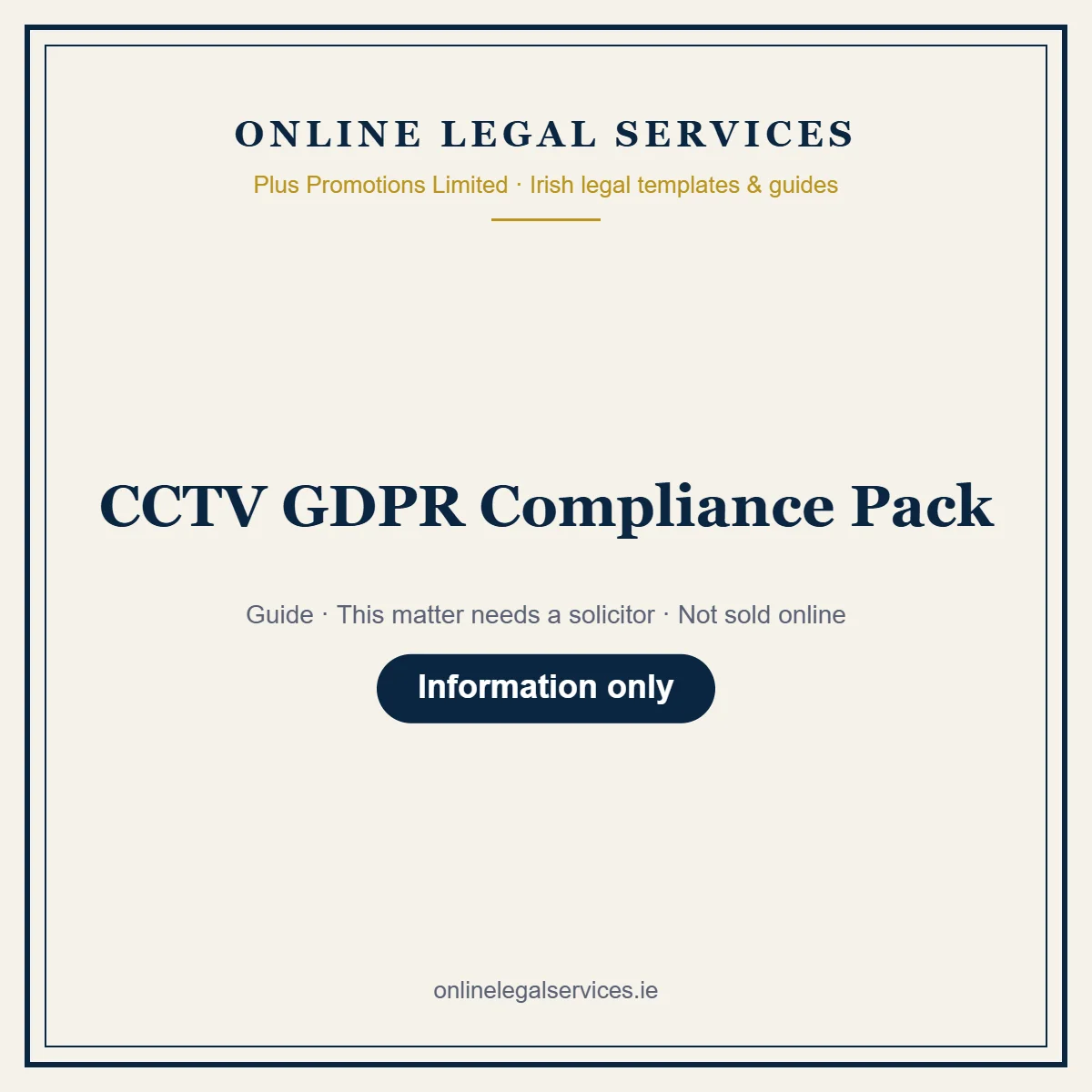 CCTV GDPR Compliance Pack – guide