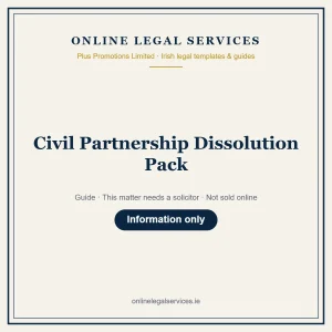 Civil Partnership Dissolution Pack – guide