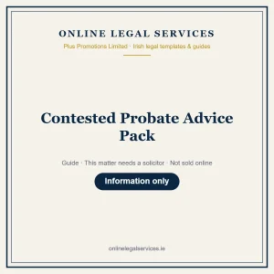 Contested Probate Advice Pack – guide