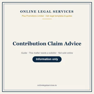 Contribution Claim Advice – guide