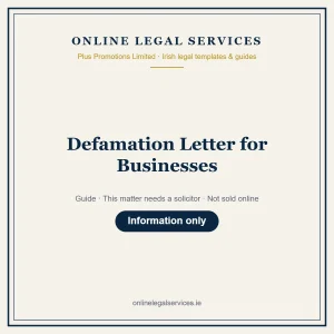 Defamation Letter for Businesses – guide