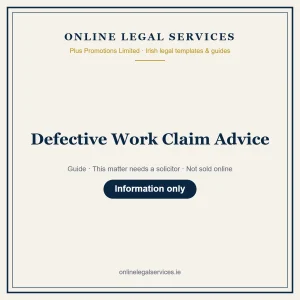 Defective Work Claim Advice – guide