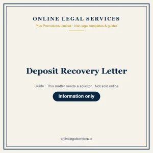 Deposit Recovery Letter – guide