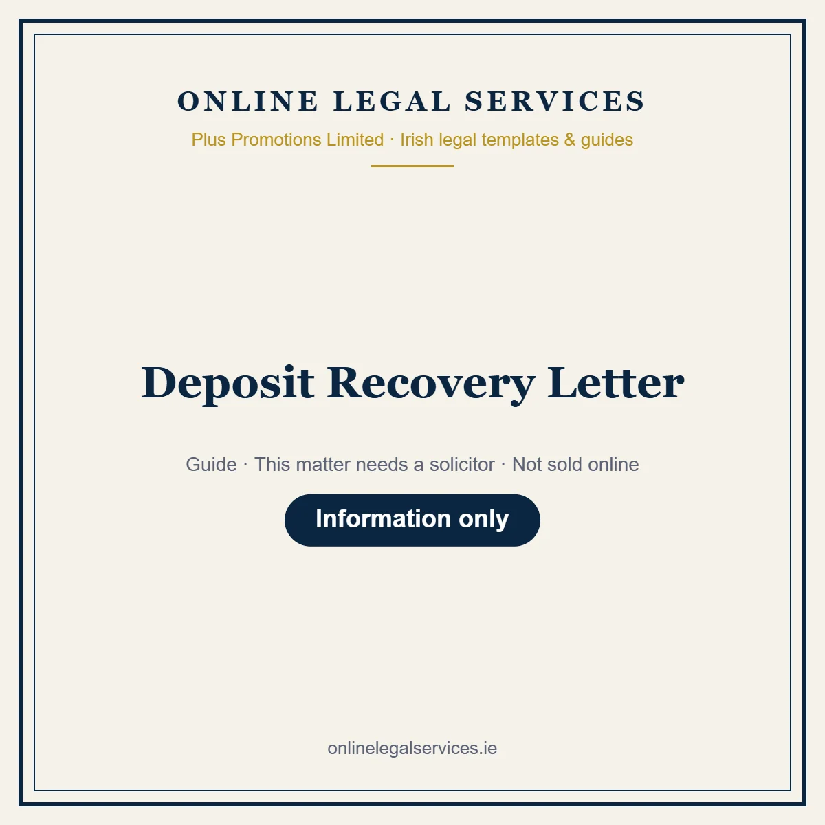 Deposit Recovery Letter – guide