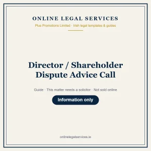 Director / Shareholder Dispute Advice Call – guide