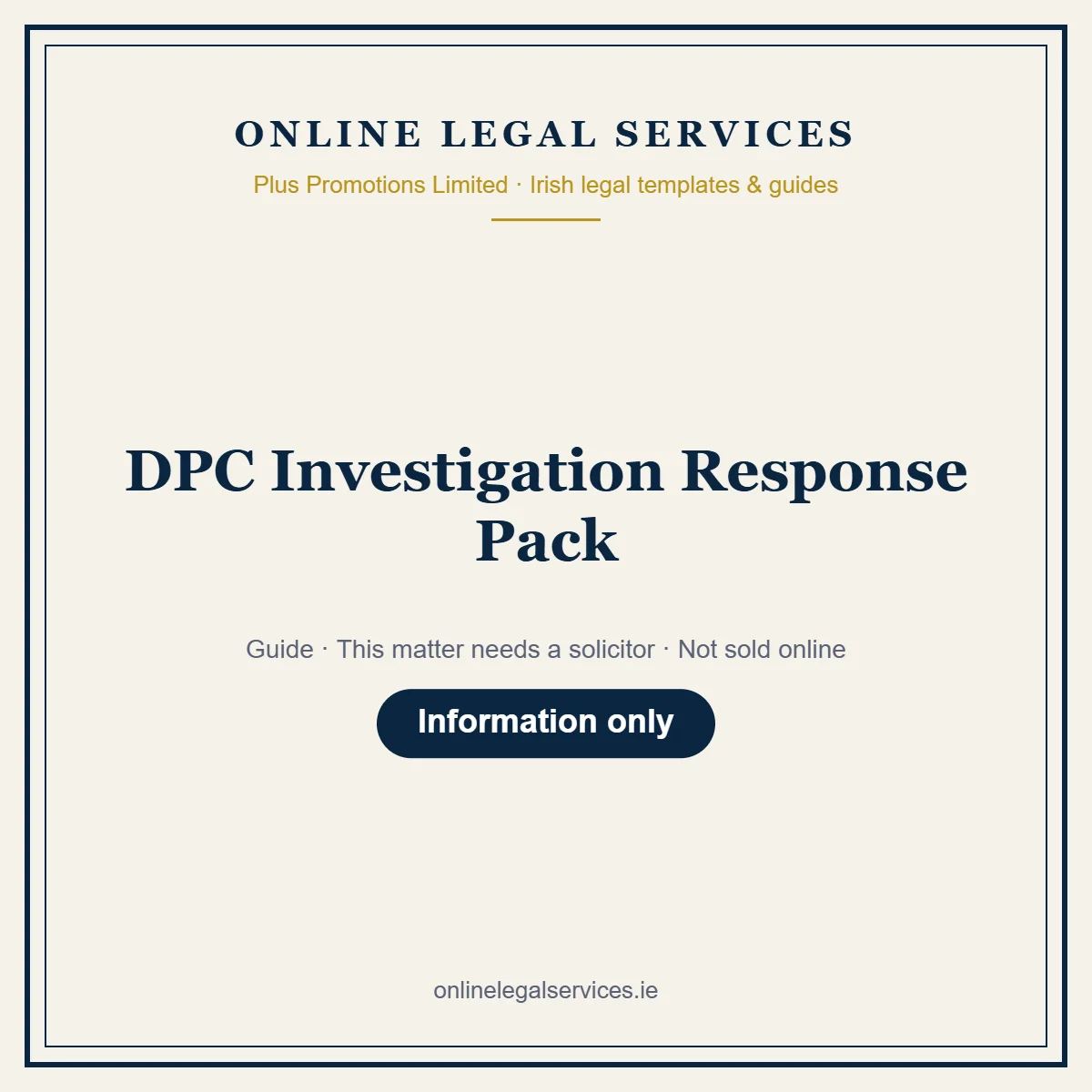 DPC Investigation Response Pack – guide