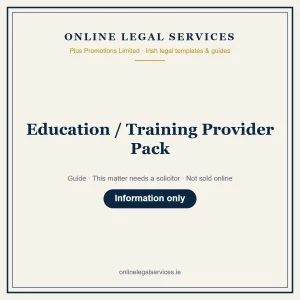 Education / Training Provider Pack – guide