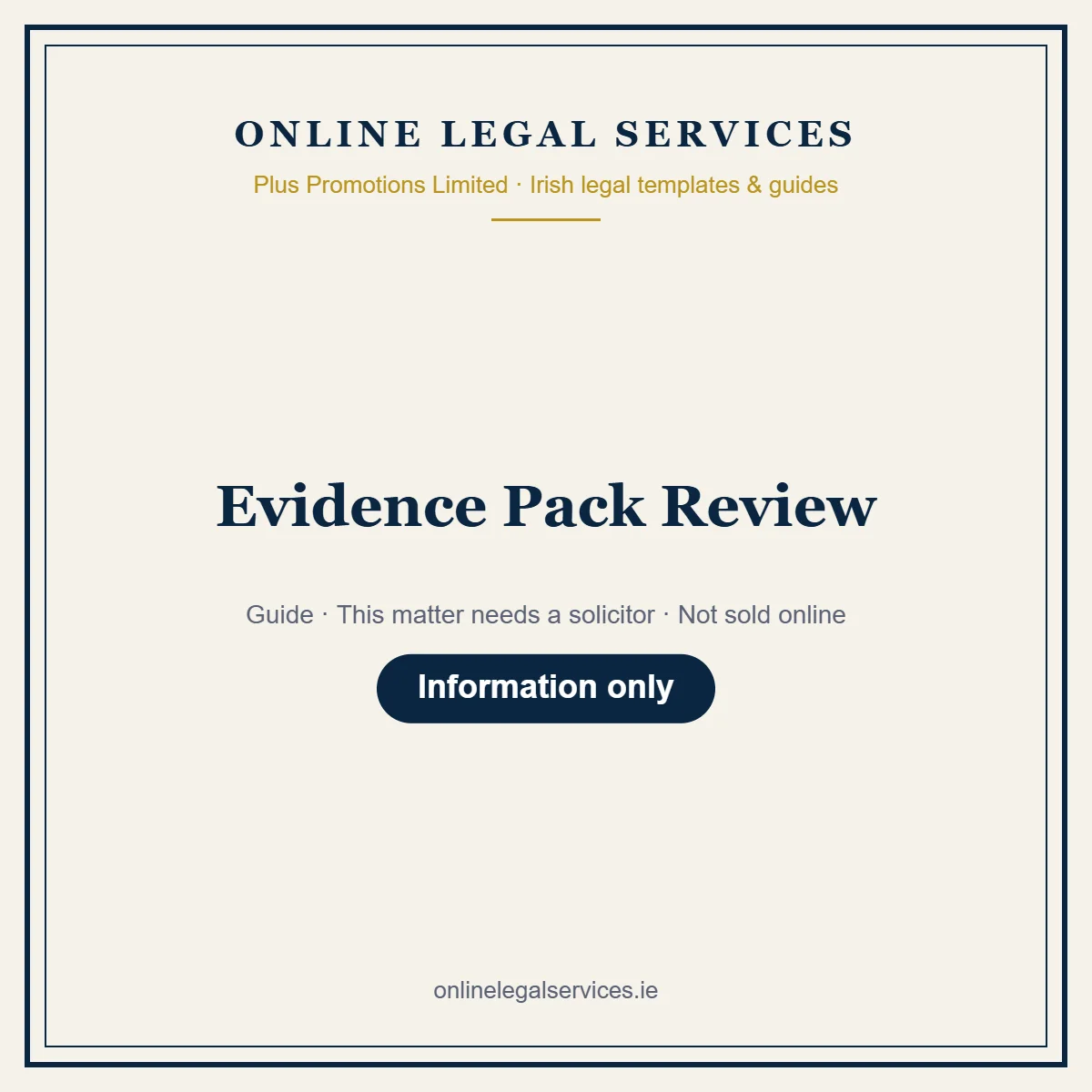 Evidence Pack Review – guide