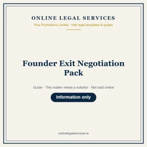 Founder Exit Negotiation Pack – guide
