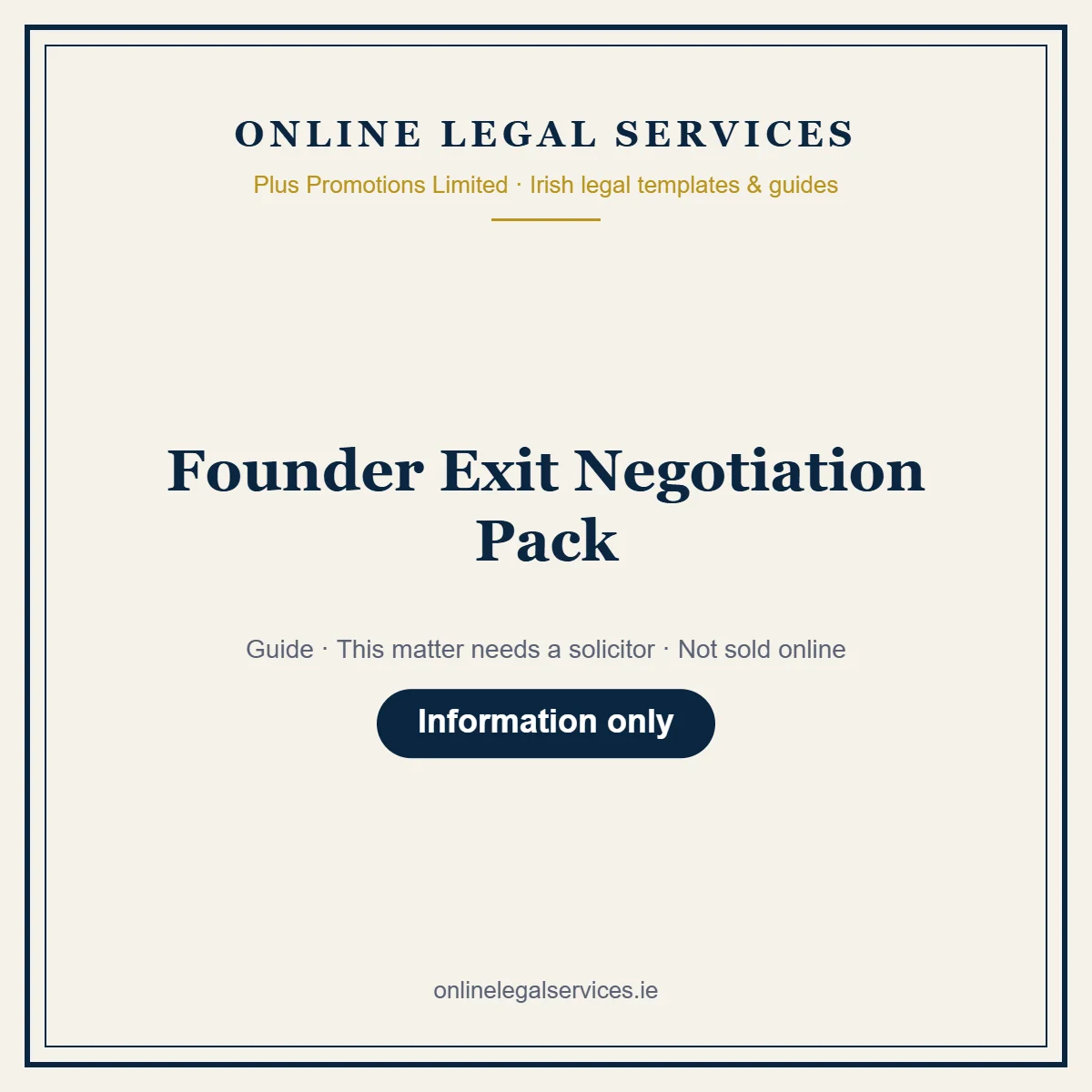 Founder Exit Negotiation Pack – guide
