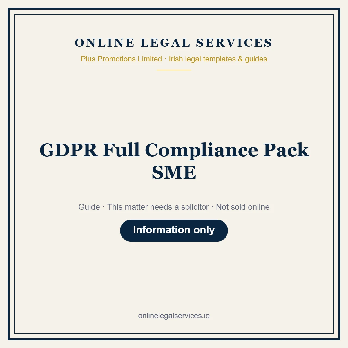 GDPR Full Compliance Pack SME – guide