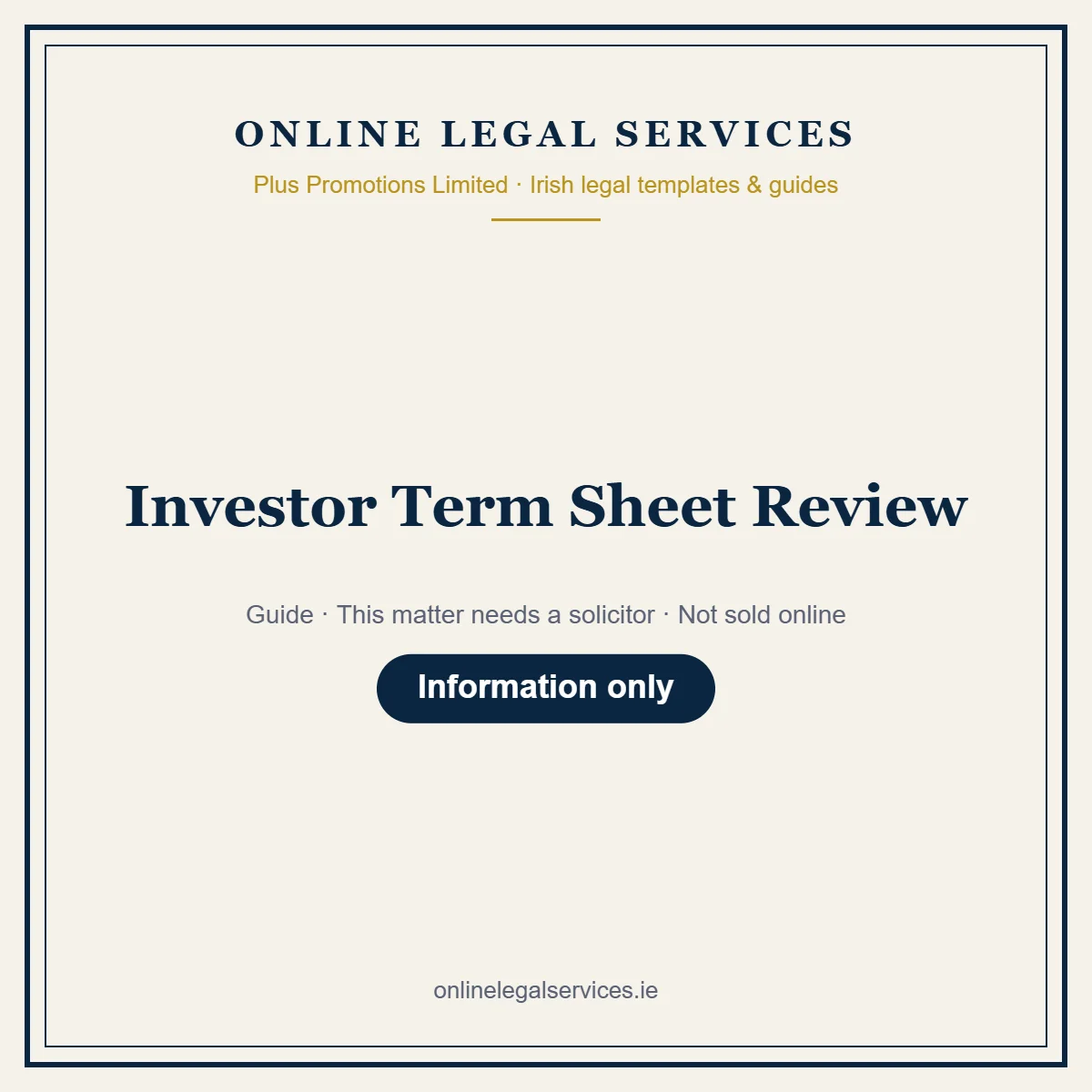 Investor Term Sheet Review — Guide – guide