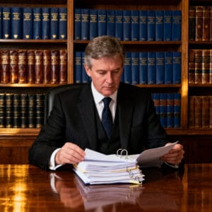 Experienced male Irish solicitor offering a 60-minute in-depth legal consultation from a traditional law office