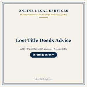 Lost Title Deeds Advice – guide