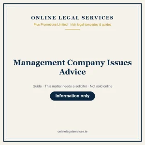 Management Company Issues Advice – guide
