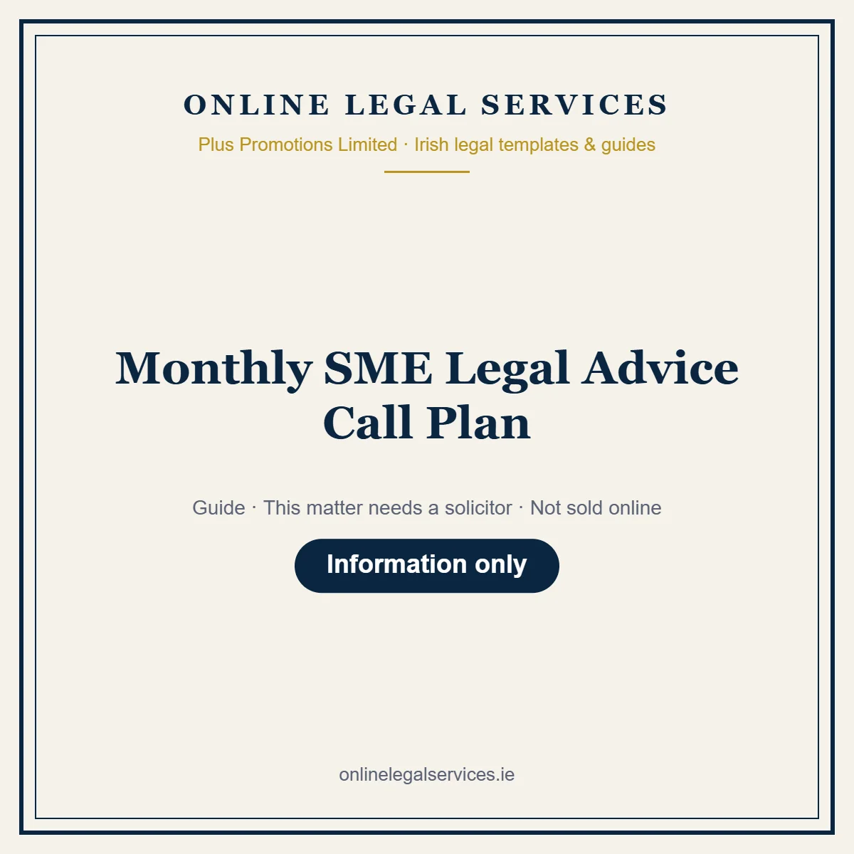 Monthly SME Legal Advice Call Plan – guide