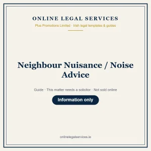 Neighbour Nuisance / Noise Advice – guide