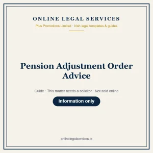 Pension Adjustment Order Advice – guide