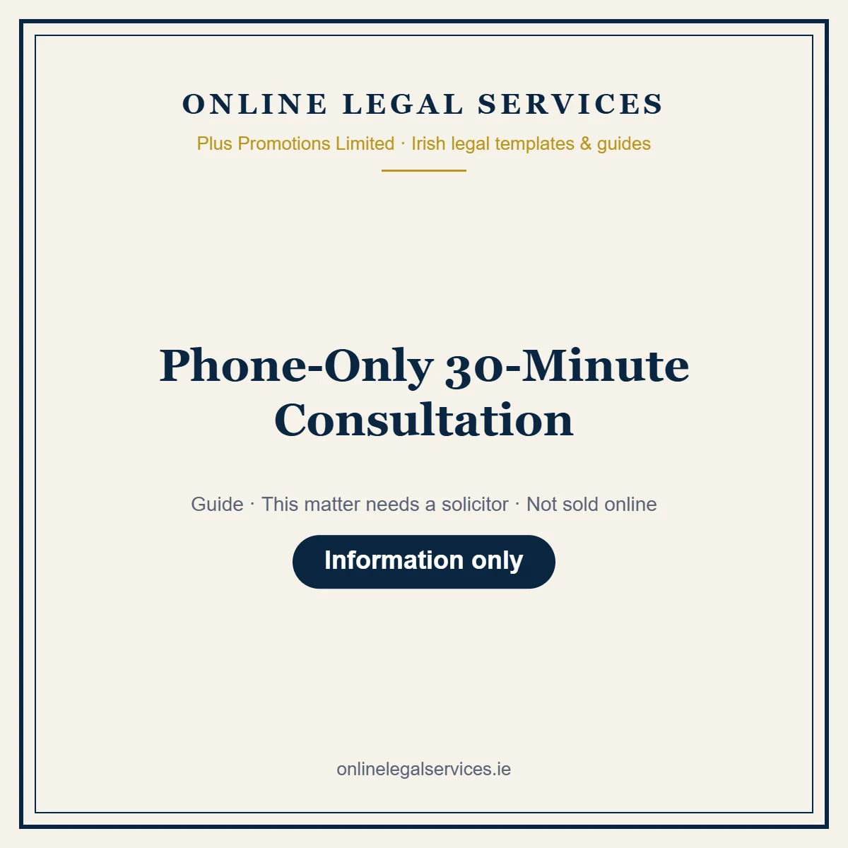 Phone-Only 30-Minute Consultation – guide