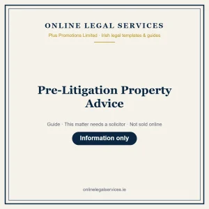 Pre-Litigation Property Advice – guide