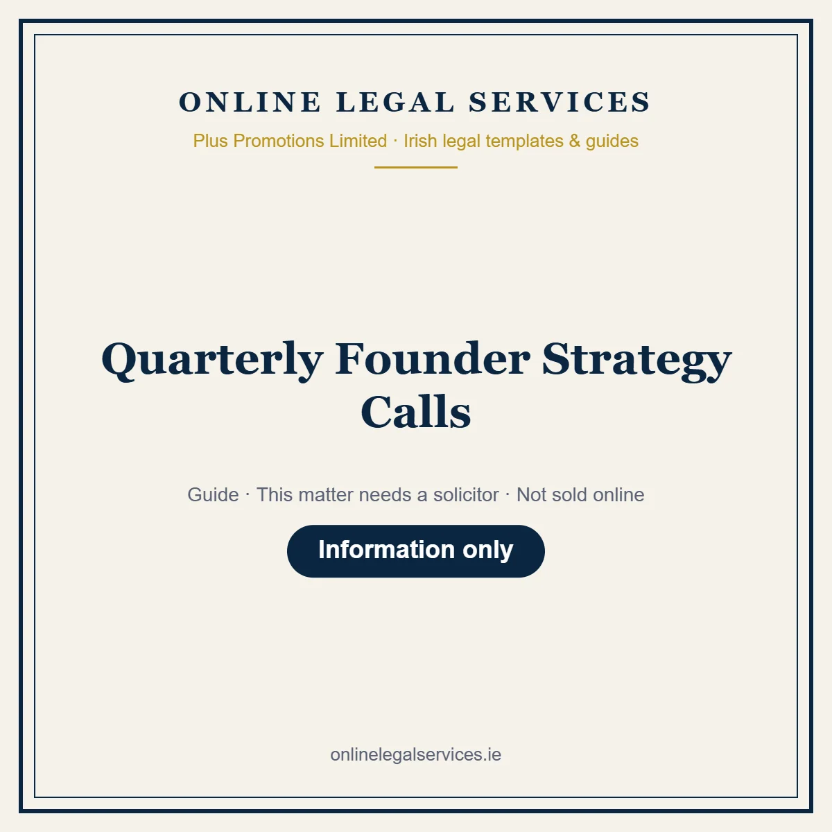 Quarterly Founder Strategy Calls – guide