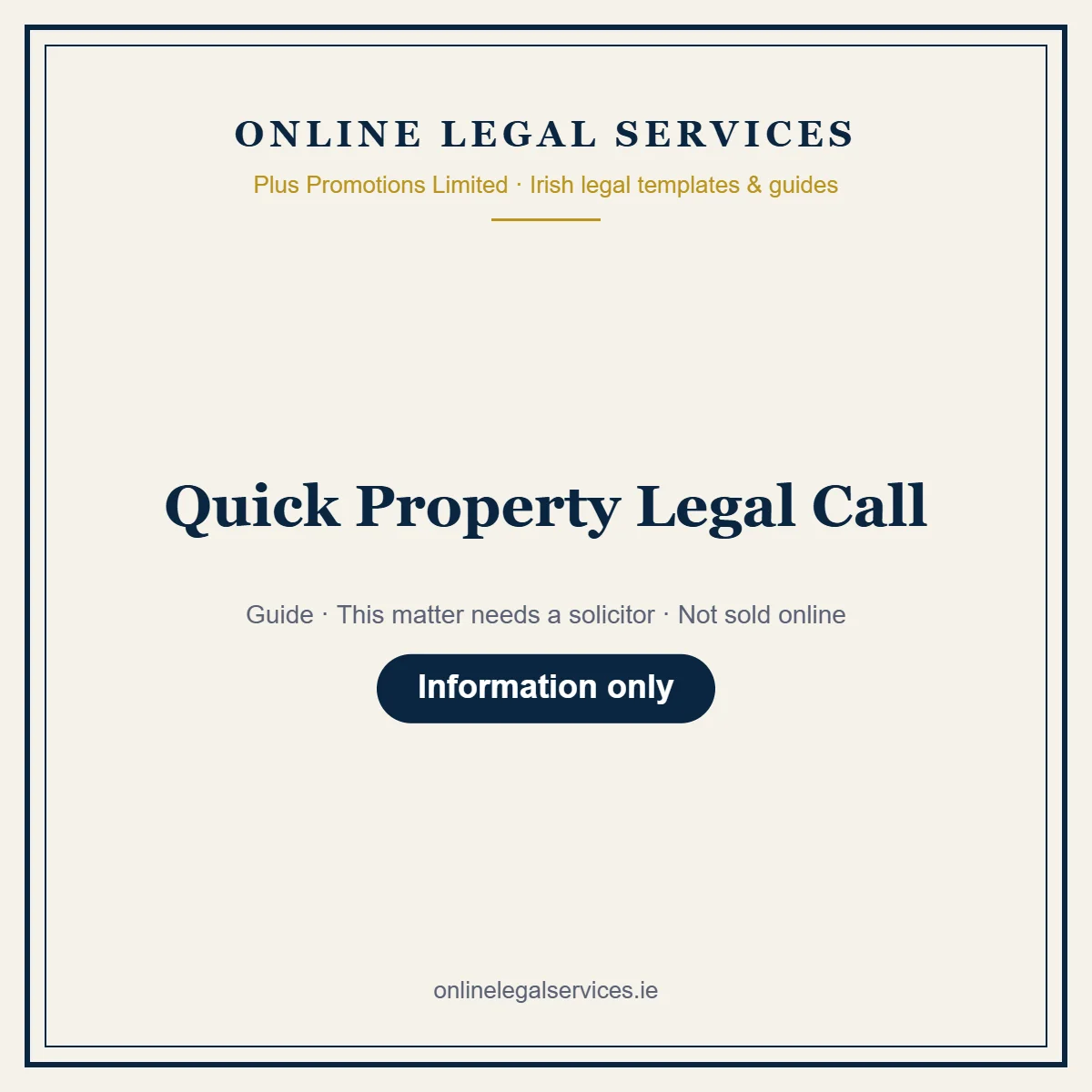 Quick Property Legal Call – guide
