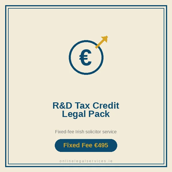 R&D Tax Credit Legal Pack — Fixed-fee Irish solicitor service · onlinelegalservices.ie