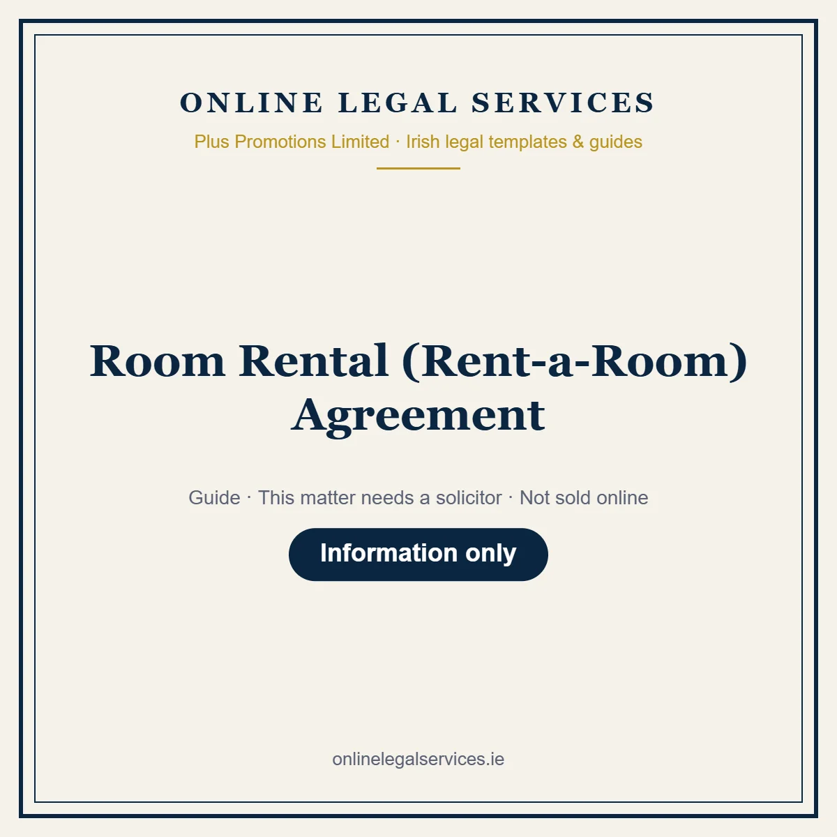 Room Rental (Rent-a-Room) Agreement – guide