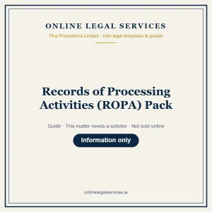 Records of Processing Activities (ROPA) Pack – guide