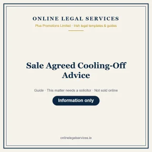 Sale Agreed Cooling-Off Advice – guide