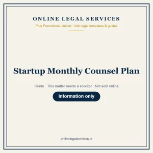Startup Monthly Counsel Plan – guide