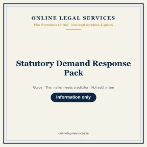 Statutory Demand Response Pack – guide