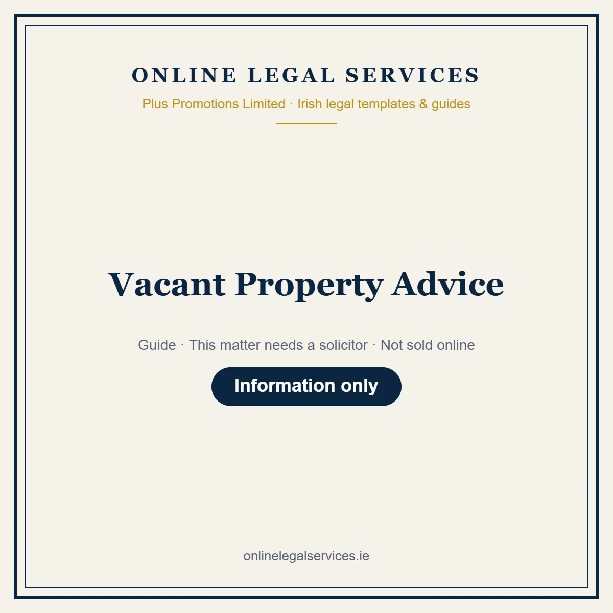 Vacant Property Advice – guide