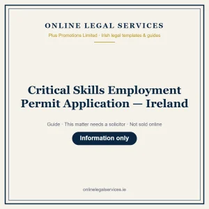 Critical Skills Employment Permit Application — Ireland – guide