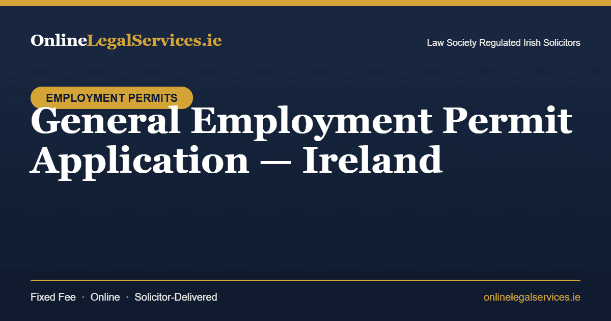 General Employment Permit Application — Ireland