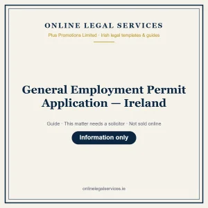 General Employment Permit Application — Ireland – guide