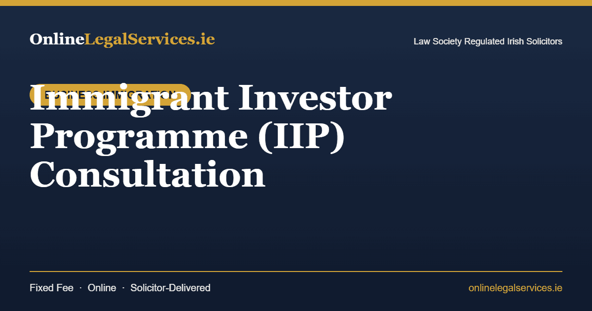Immigrant Investor Programme (IIP) Consultation