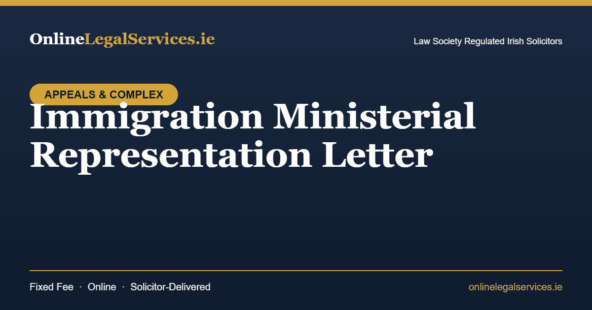Immigration Ministerial Representation Letter