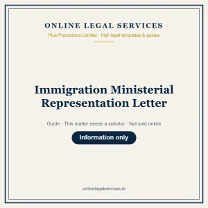 Immigration Ministerial Representation Letter – guide