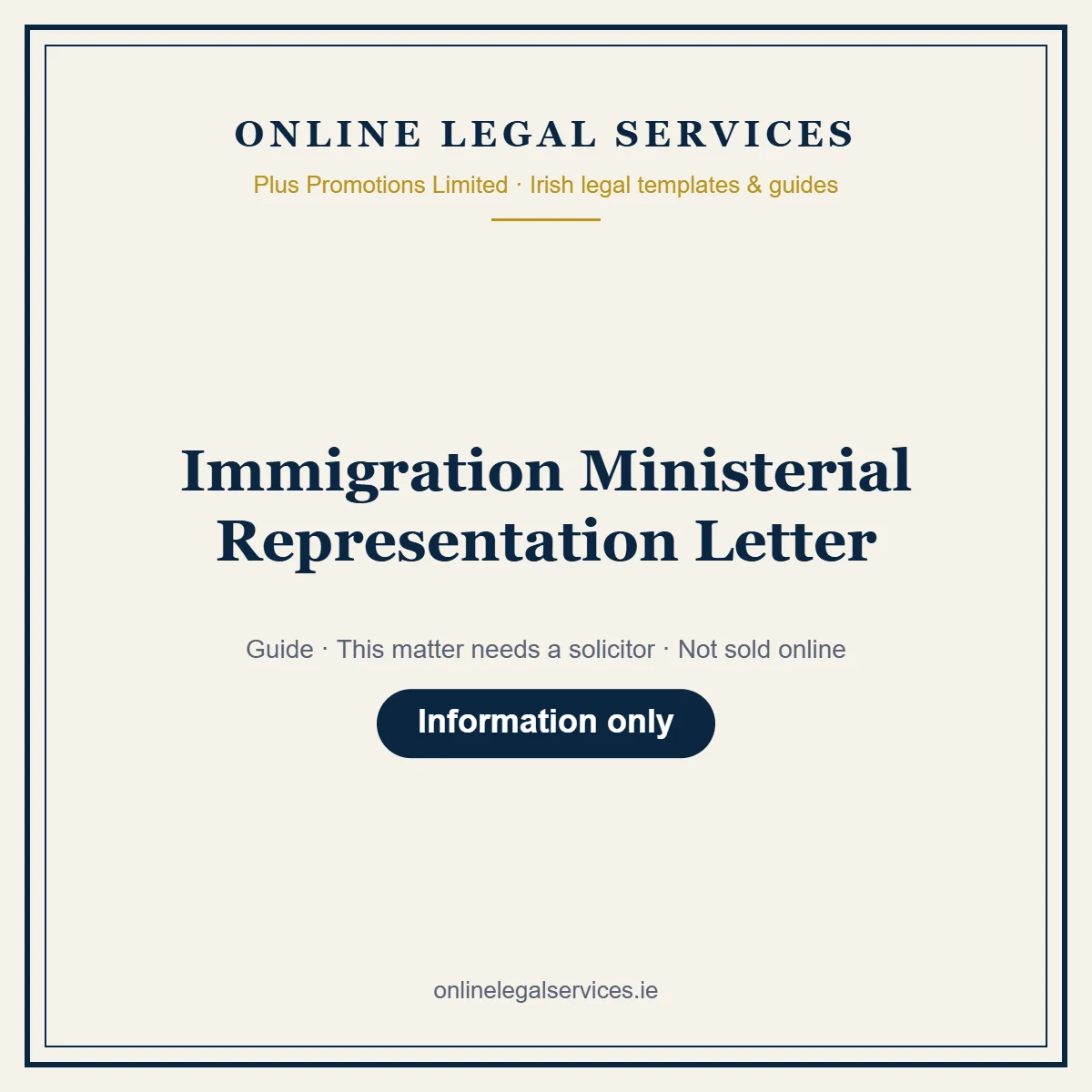 Immigration Ministerial Representation Letter – guide