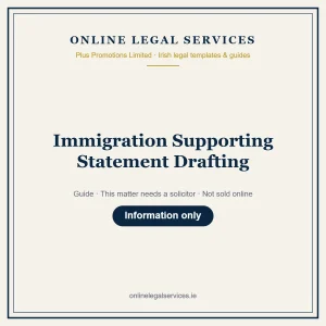 Immigration Supporting Statement Drafting – guide