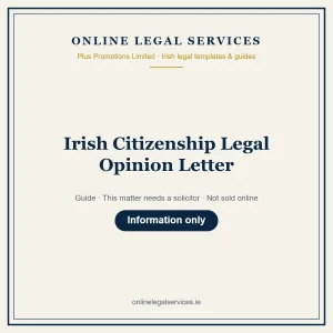 Irish Citizenship Legal Opinion Letter – guide