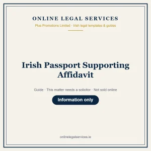 Irish Passport Supporting Affidavit – guide