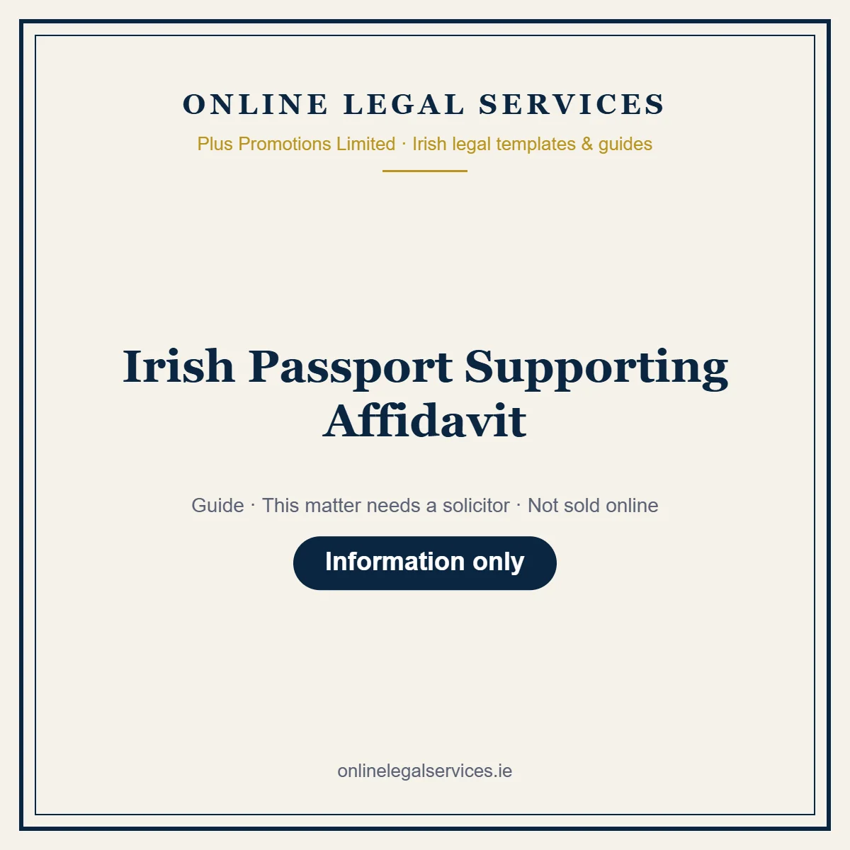Irish Passport Supporting Affidavit – guide