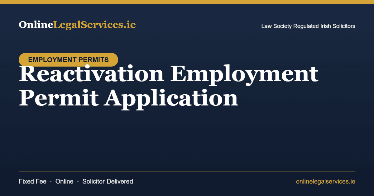 Reactivation Employment Permit Application